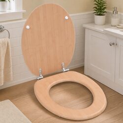 Specifications of Brown Bamboo Toilet Seat with Lid