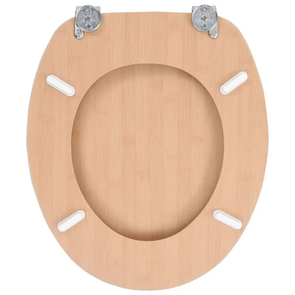 Brown Bamboo Toilet Seat with Lid