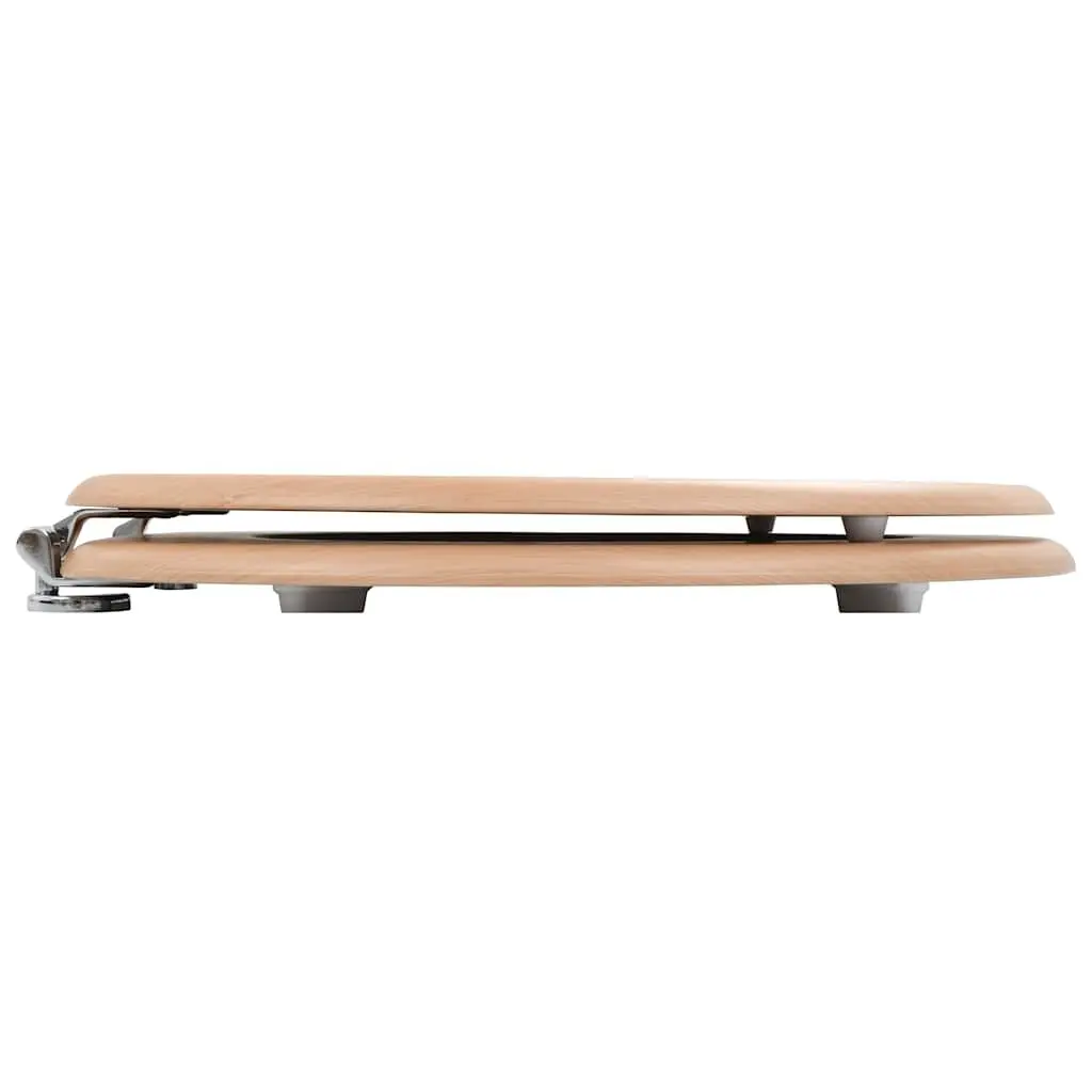 Brown Bamboo Toilet Seat with Lid
