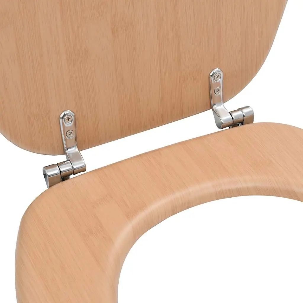 Brown Bamboo Toilet Seat with Lid