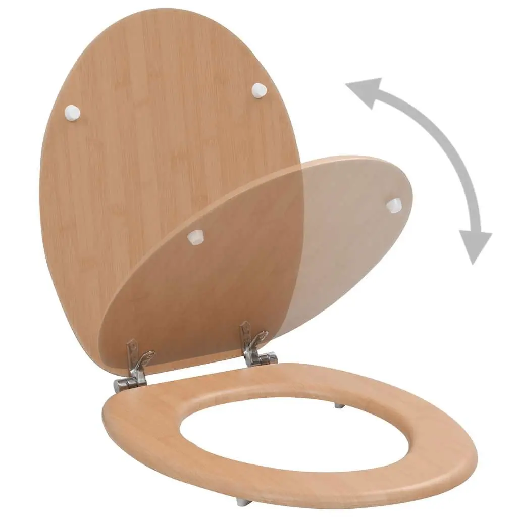 Brown Bamboo Toilet Seat with Lid
