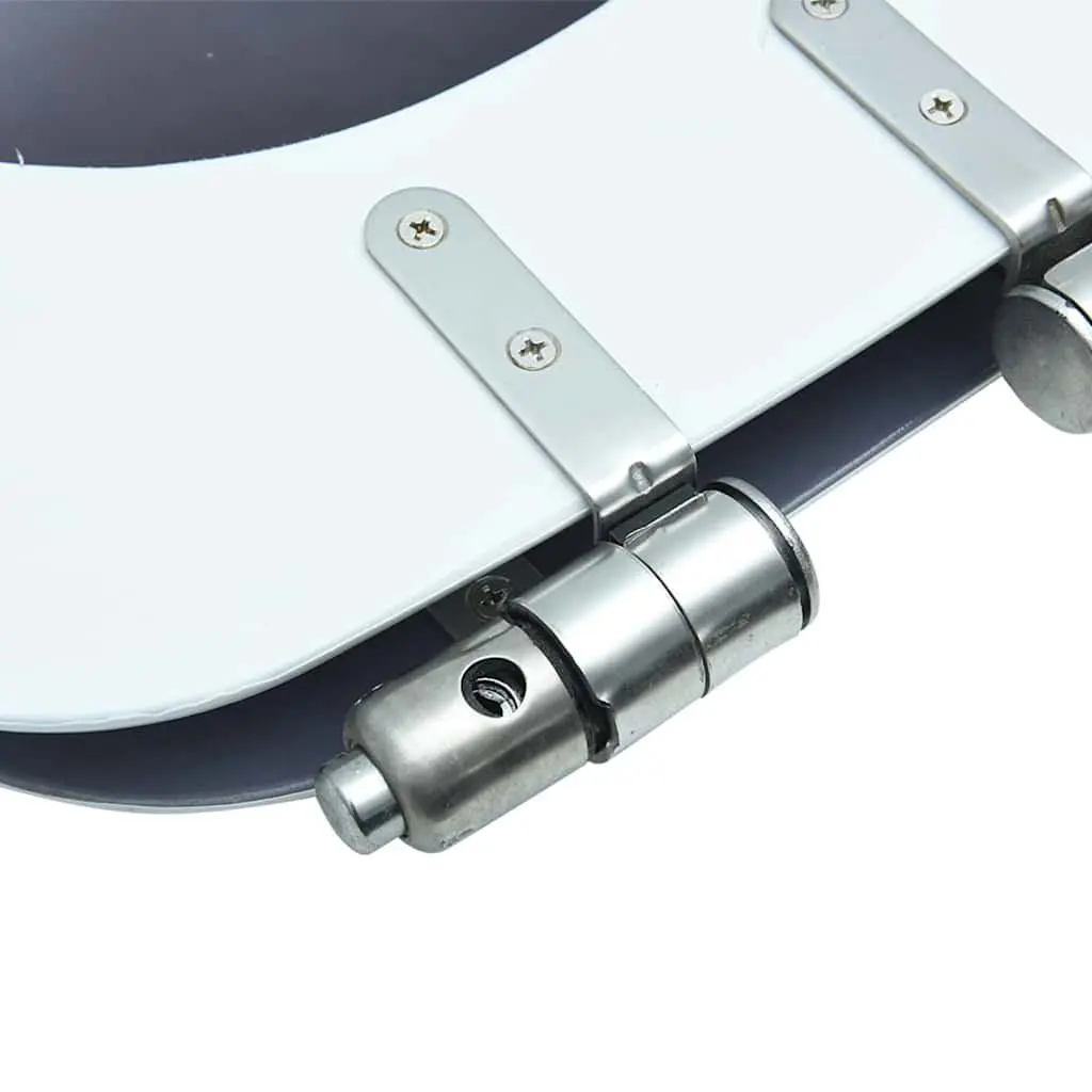 Toilet Seat with Soft Close Lid Grey Stones Design Bathroom Fixture
