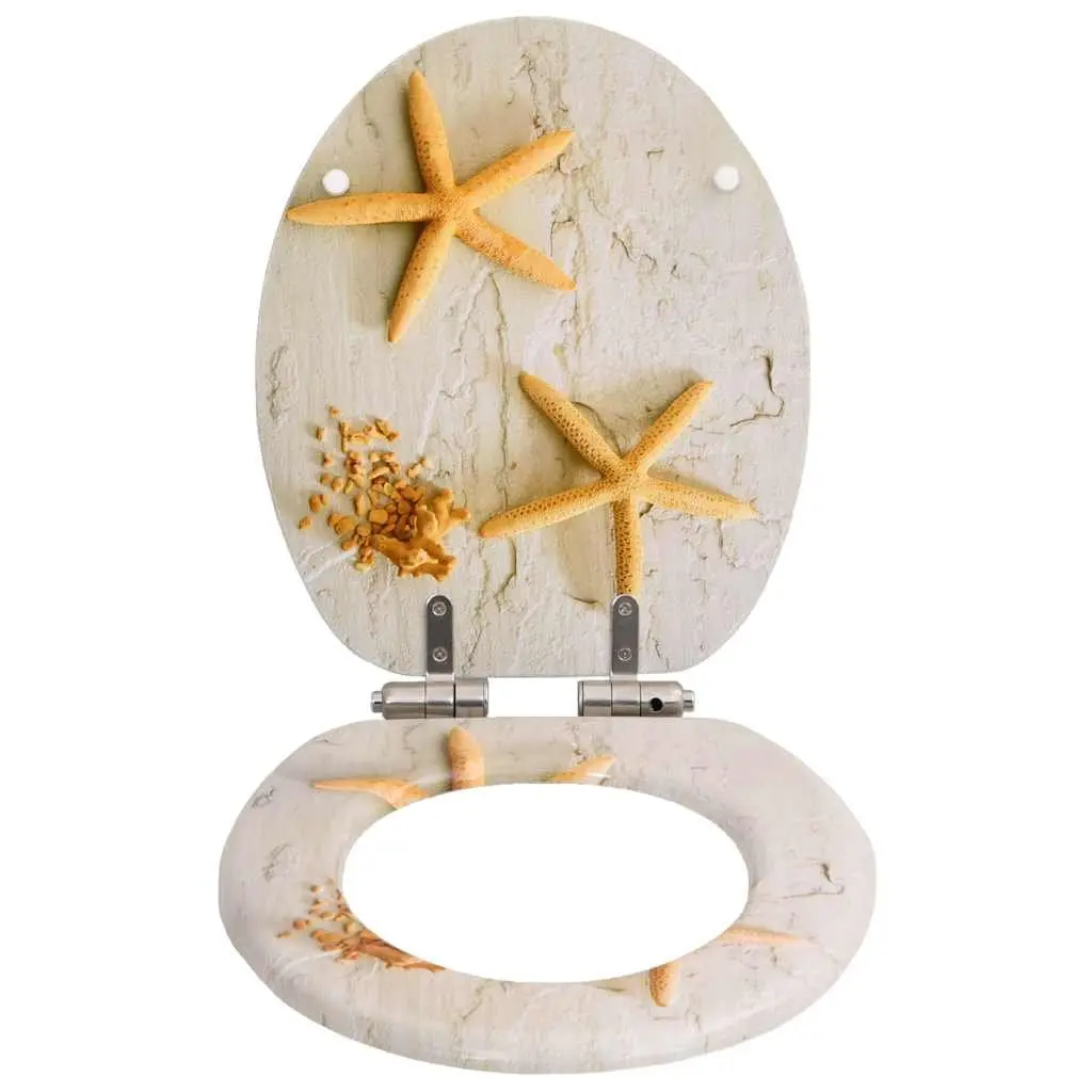 Grey Toilet Seat with Soft Close Function and Adjustable Hinges