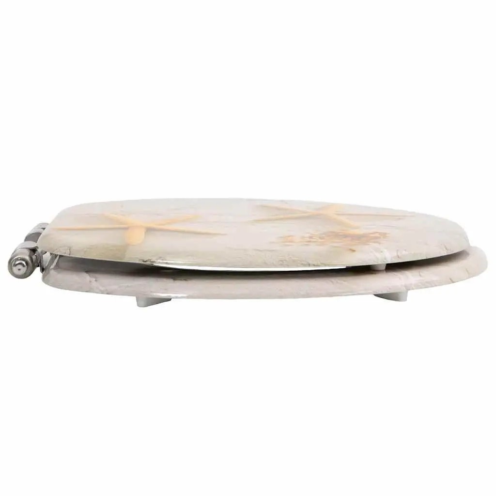 Grey Toilet Seat with Soft Close Function and Adjustable Hinges