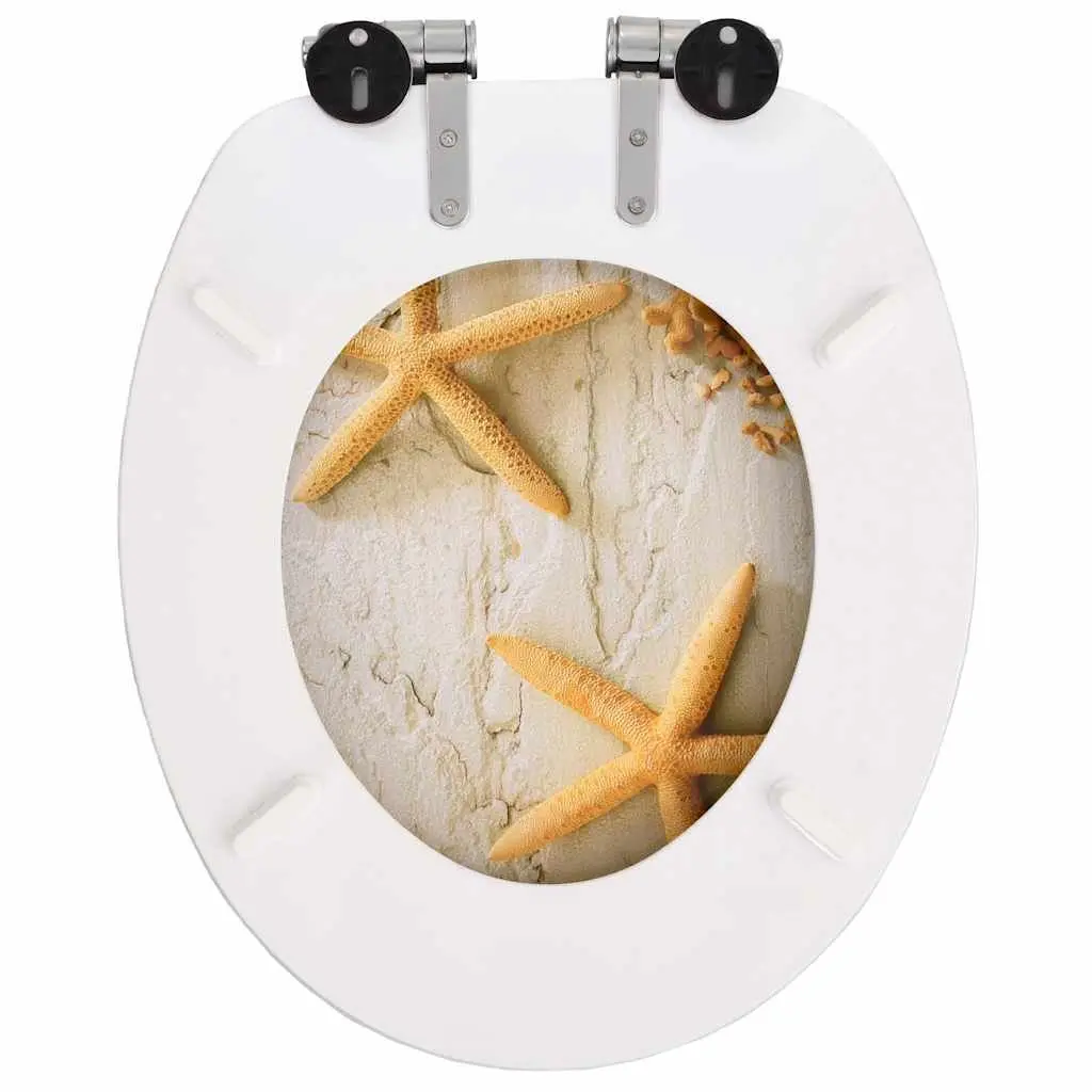 Grey Toilet Seat with Soft Close Function and Adjustable Hinges