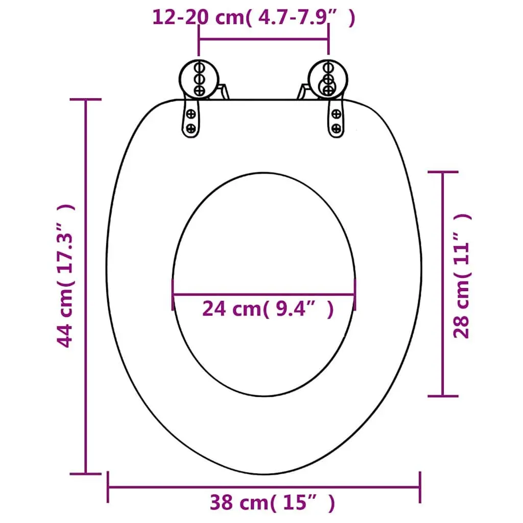 Toilet Seat Bathroom Soft Close Lid Grey Durable MDF Universal Fit
