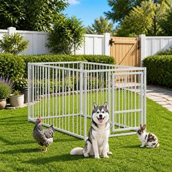 Heavy Duty Steel Dog Kennel - 100x200x100 cm Dimensions
