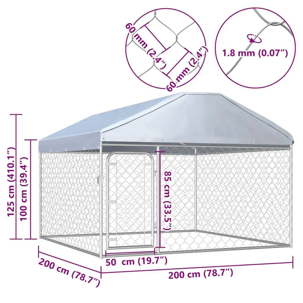 Outdoor Dog Kennel 200x200x135cm