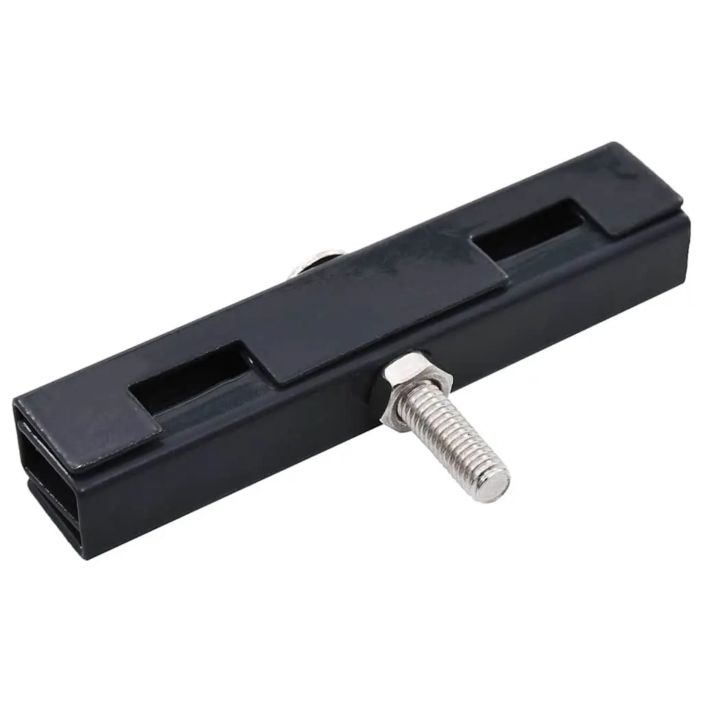 Garden Fence U Mat Connector for Outdoor Use Anthracite Galvanized Steel 10 Sets