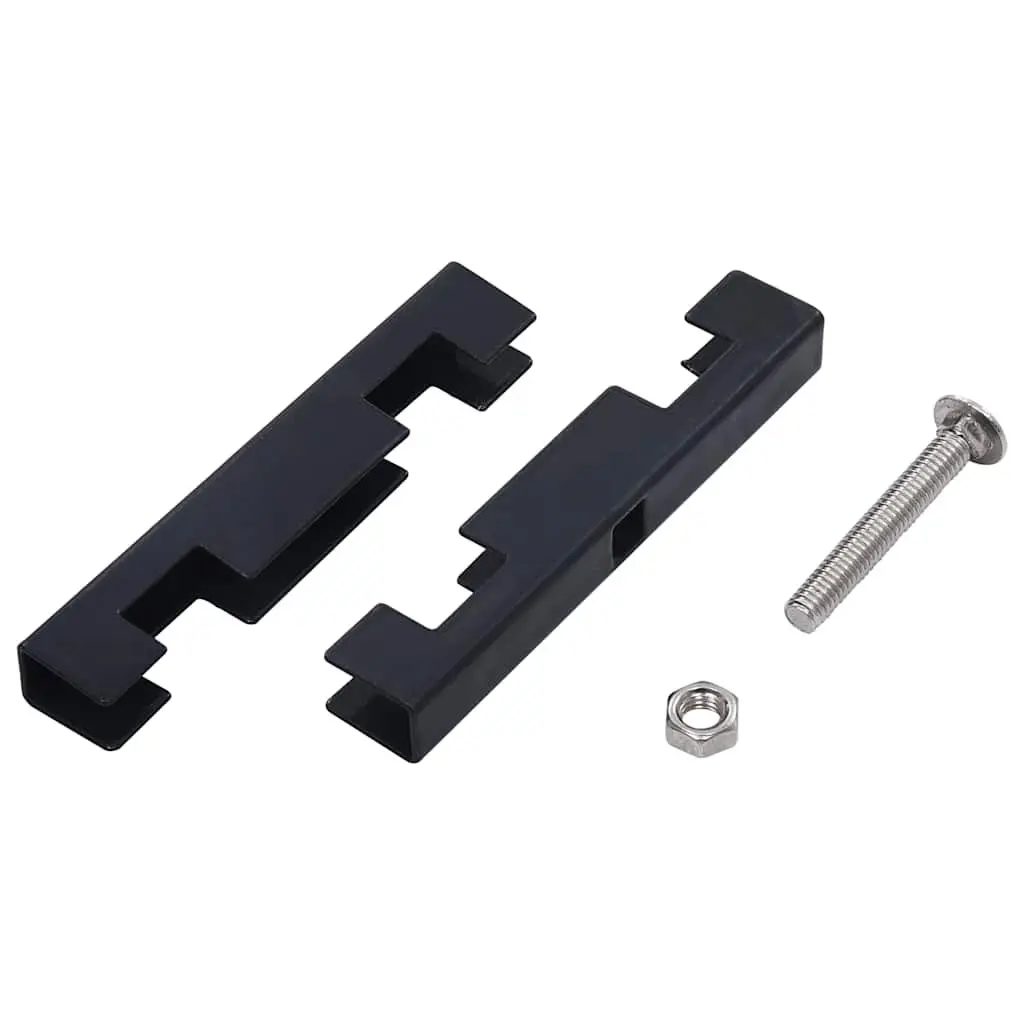 Garden Fence U Mat Connector for Outdoor Use Anthracite Galvanized Steel 10 Sets