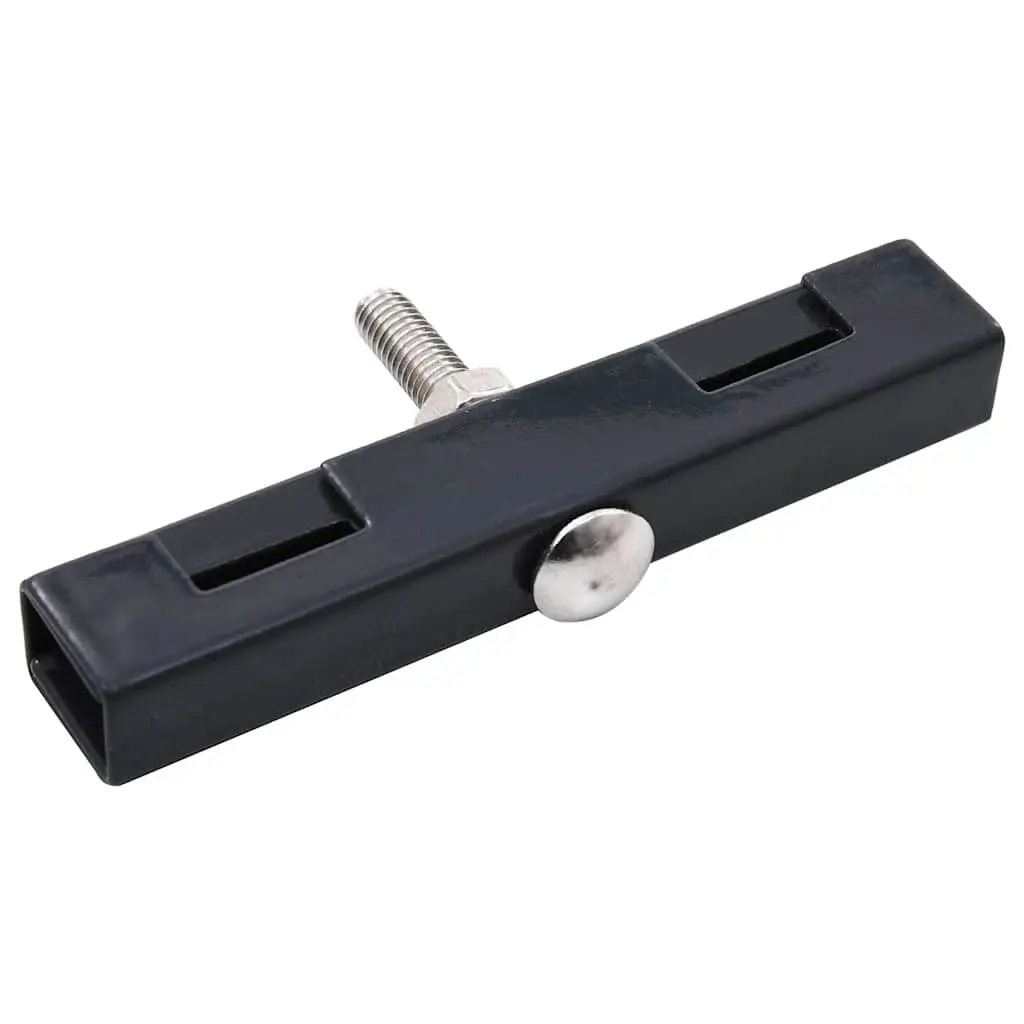 Garden Fence U Mat Connector for Outdoor Use Anthracite Galvanized Steel 10 Sets