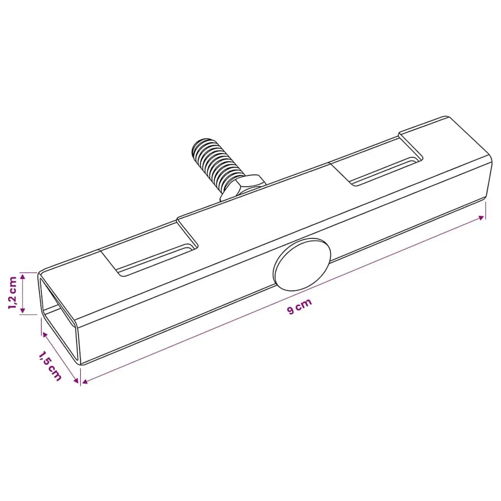 Garden Fence U Mat Connector for Outdoor Use Anthracite Galvanized Steel 10 Sets