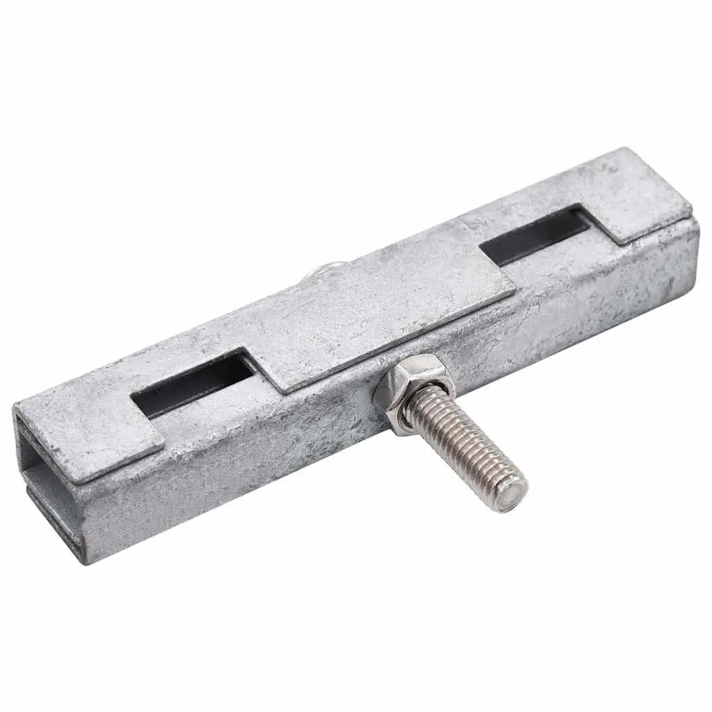 U Mat Connectors for Garden Fencing 10 Sets Silver Galvanized Steel