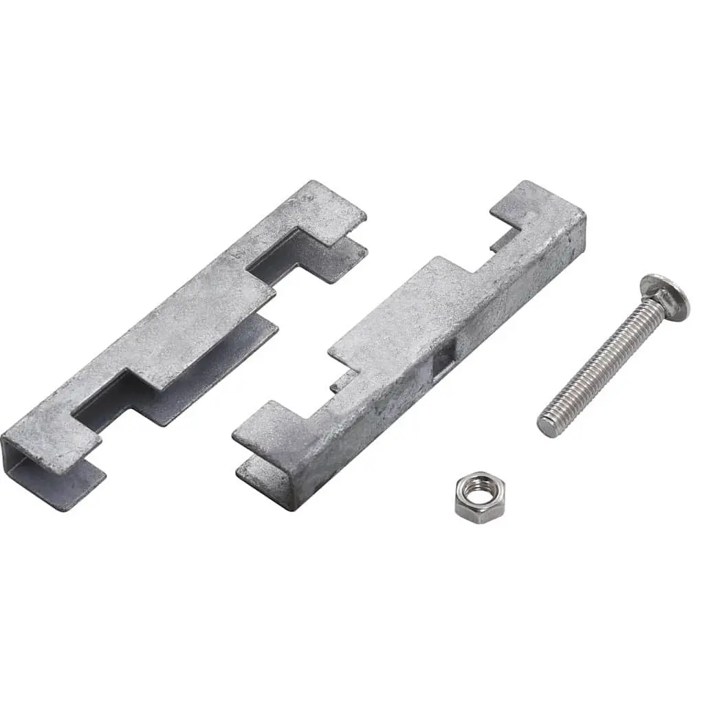 U Mat Connectors for Garden Fencing 10 Sets Silver Galvanized Steel