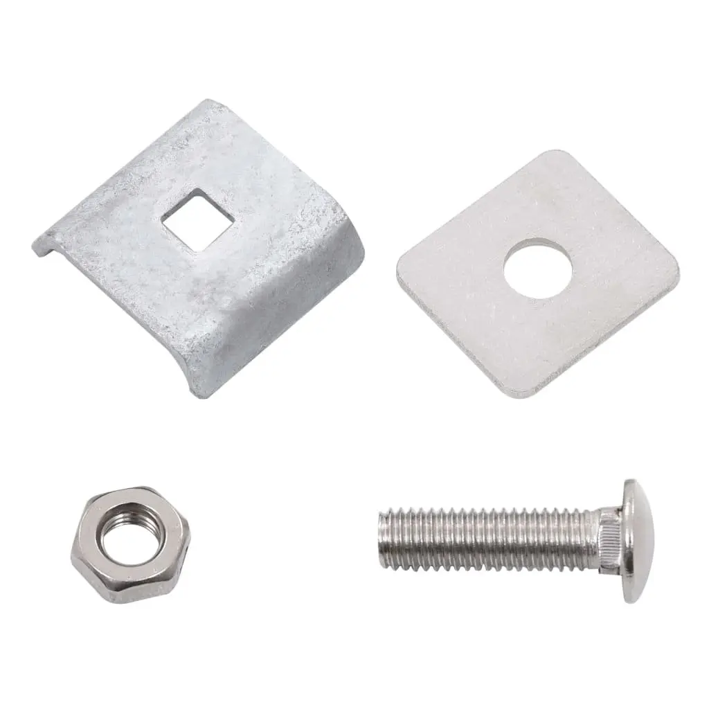 Grid Mat Fence Connector 25 Sets Steel Hot Dip Galvanised Silver Hardware