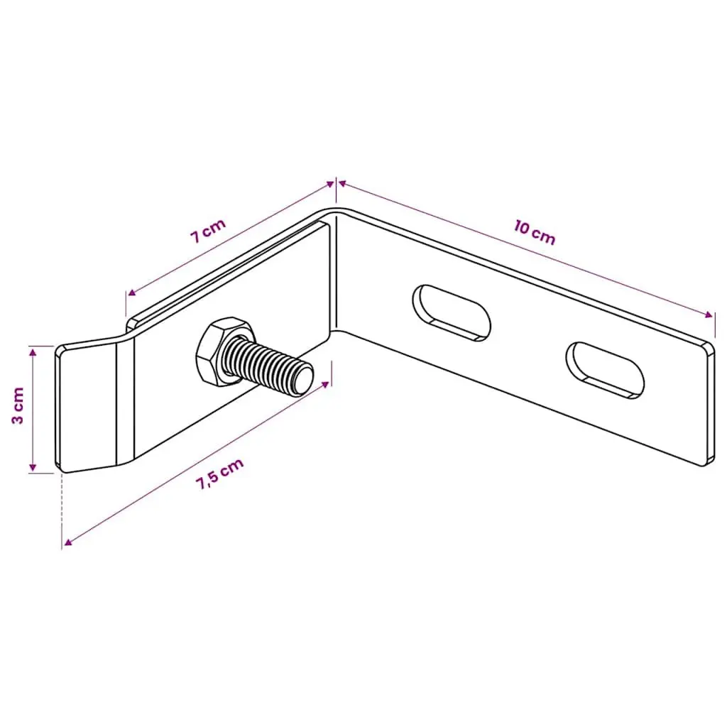 Wall Corner Connector Garden Use 10 Sets Anthracite Fence Reinforcement Brackets