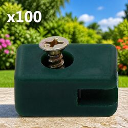 Fence Tension Wire Holder with Screw Garden Fencing Hardware Green 100 Sets