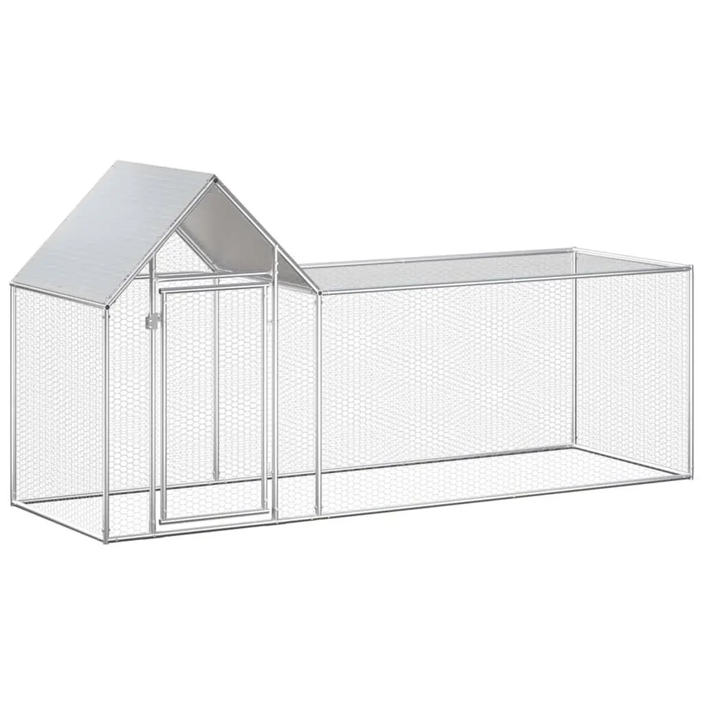 Chicken Coop 3x1x1.5m Galvanised Steel Poultry House Garden Run Enclosure