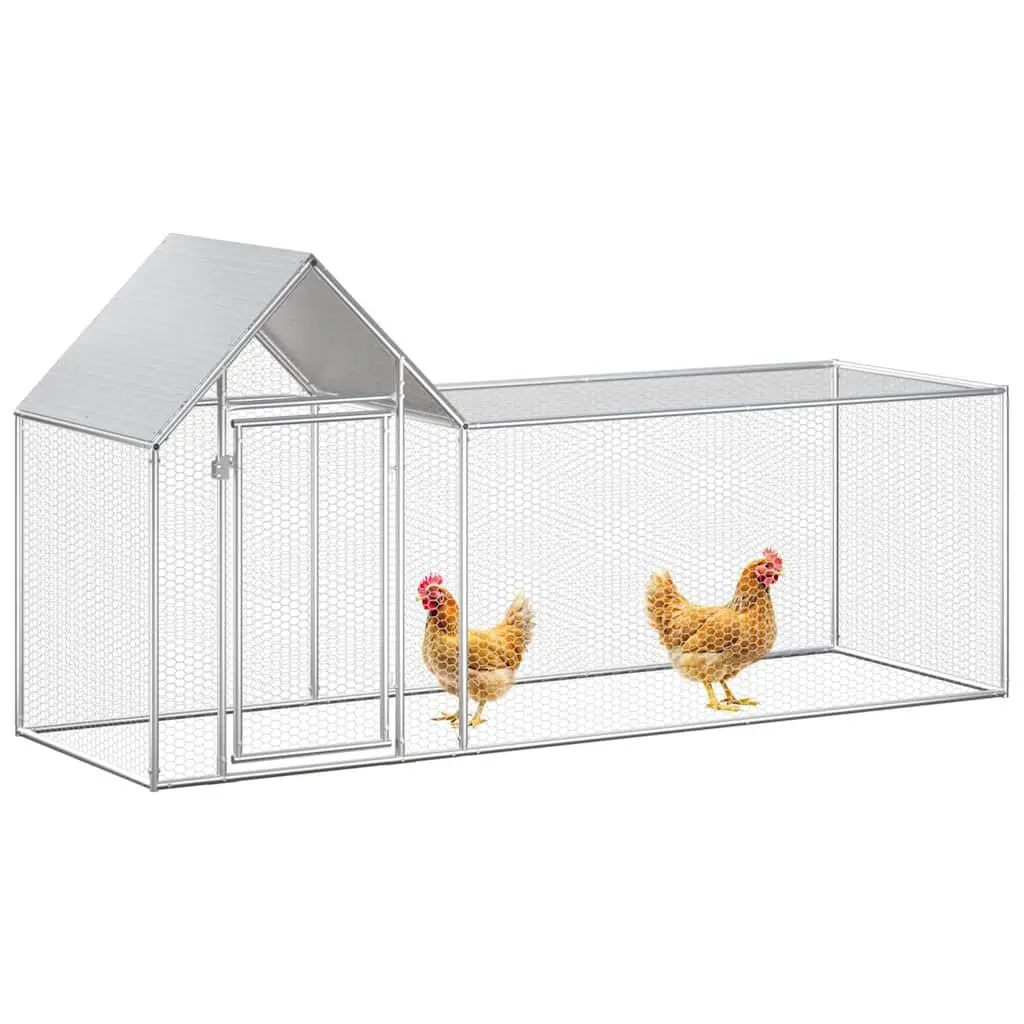 Chicken Coop 3x1x1.5m Galvanised Steel Poultry House Garden Run Enclosure
