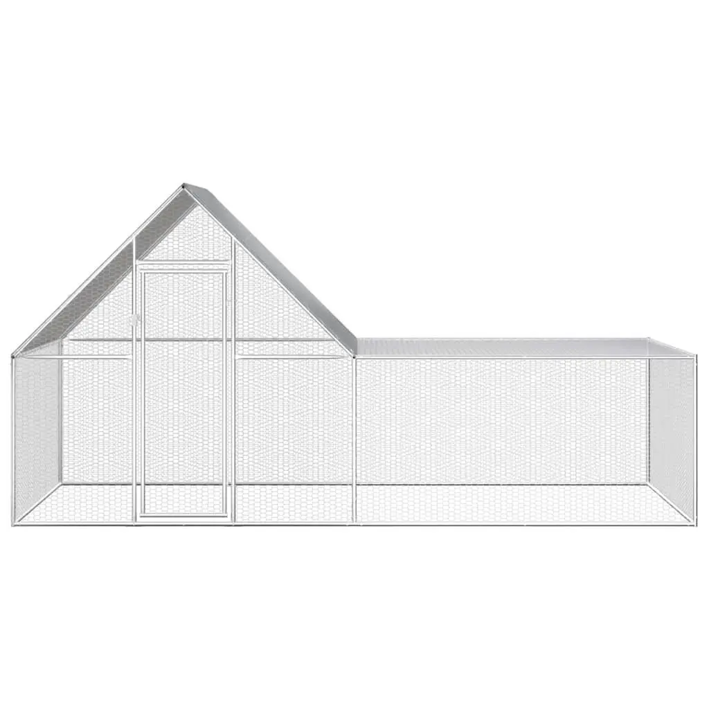 Chicken Coop Garden Poultry House 4x2x2 m Galvanised Steel Enclosure