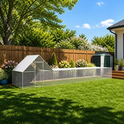 8x2x2m Chicken Coop in Galvanised Steel - Secure Hen House