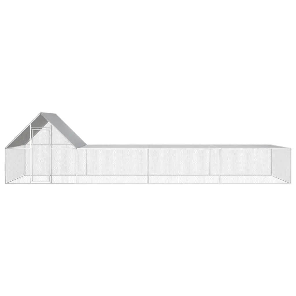 Chicken Coop Garden Poultry Run Enclosure 8x2x2m Galvanised Steel