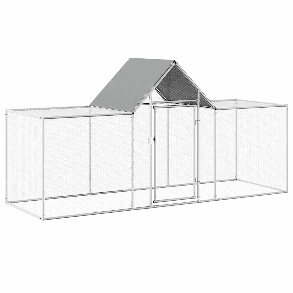 Chicken Coop for Garden 3x1x1.5m Galvanised Steel Poultry House Run Enclosure