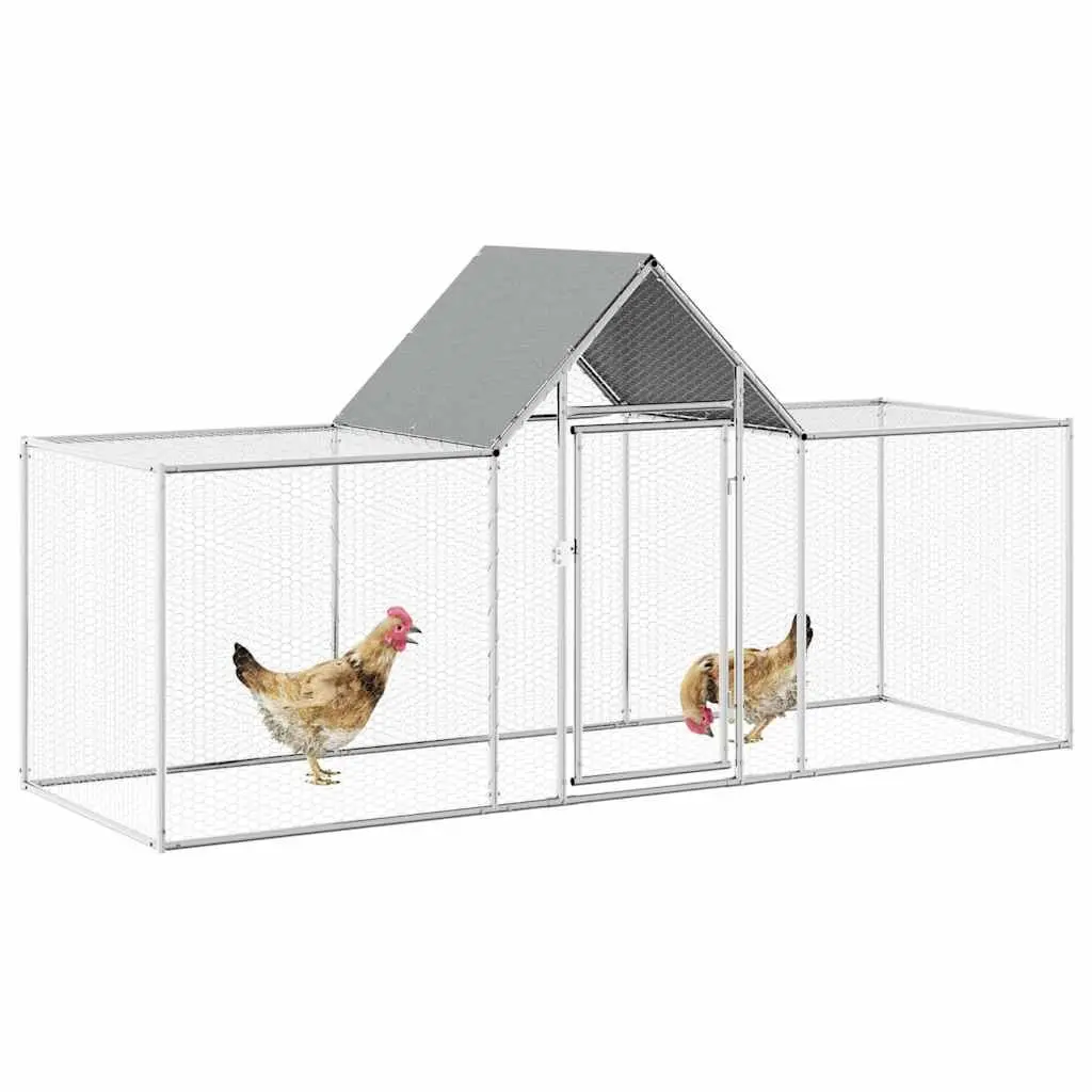 Chicken Coop for Garden 3x1x1.5m Galvanised Steel Poultry House Run Enclosure