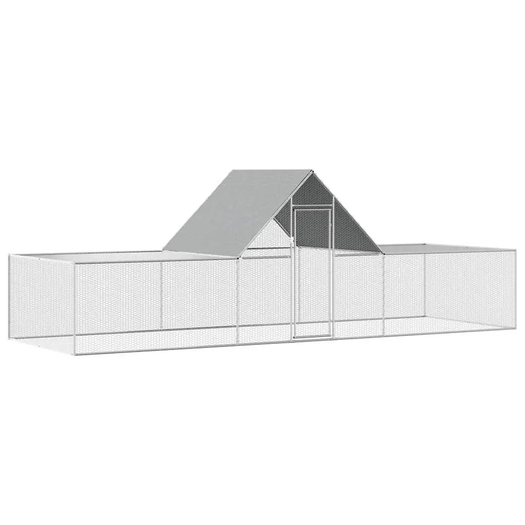 Chicken Coop 6x2x2m Galvanised Steel Poultry House Garden Lockable Door Wire