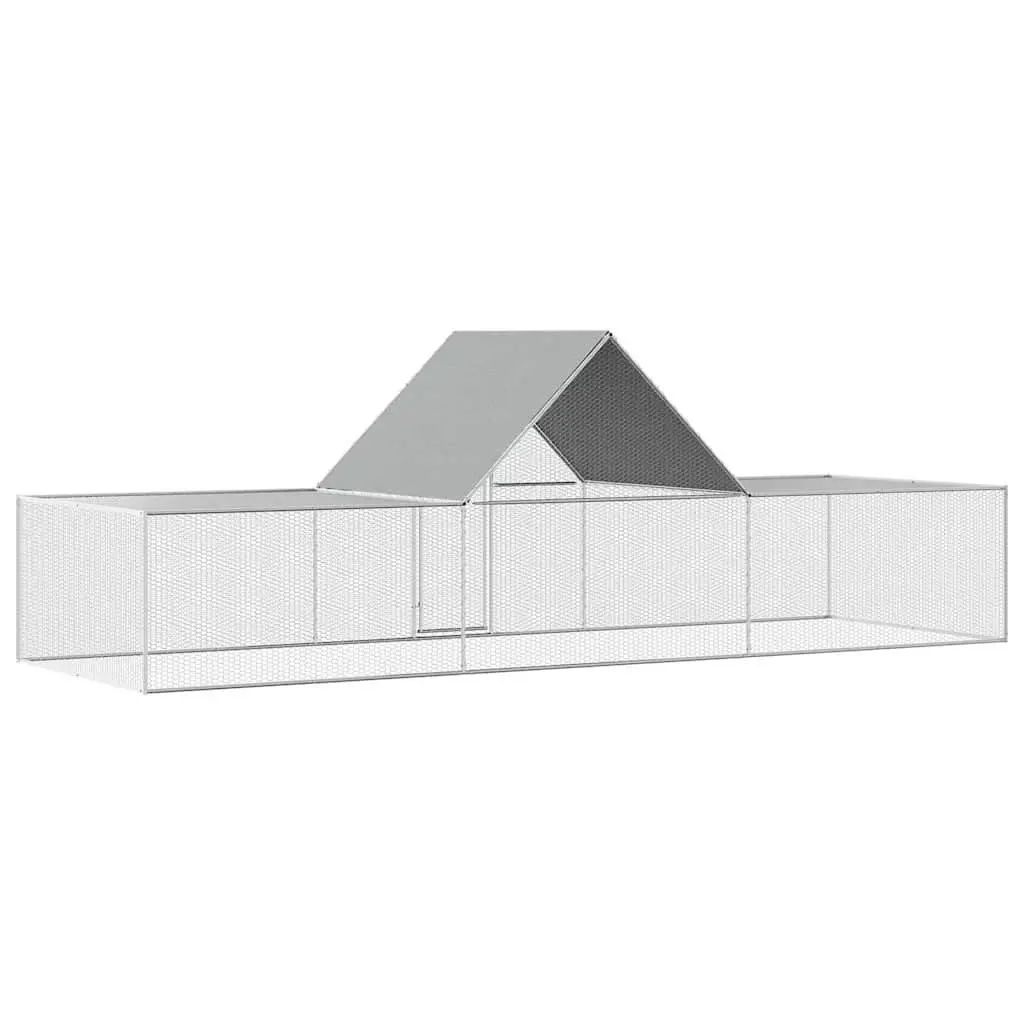 Chicken Coop 6x2x2m Galvanised Steel Poultry House Garden Lockable Door Wire