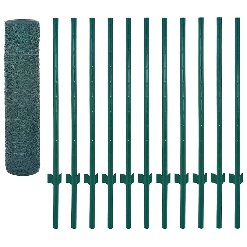 Wire Mesh Fence Panel Green Garden Backyard 25x0.5m