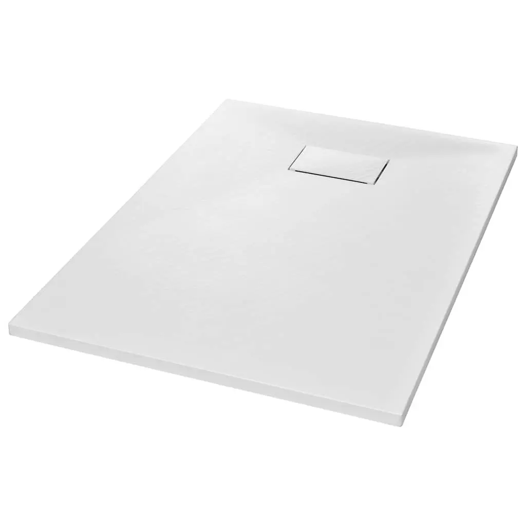 Shower Base Tray White 100x70 cm Low Profile Bathroom Fixture Modern Design