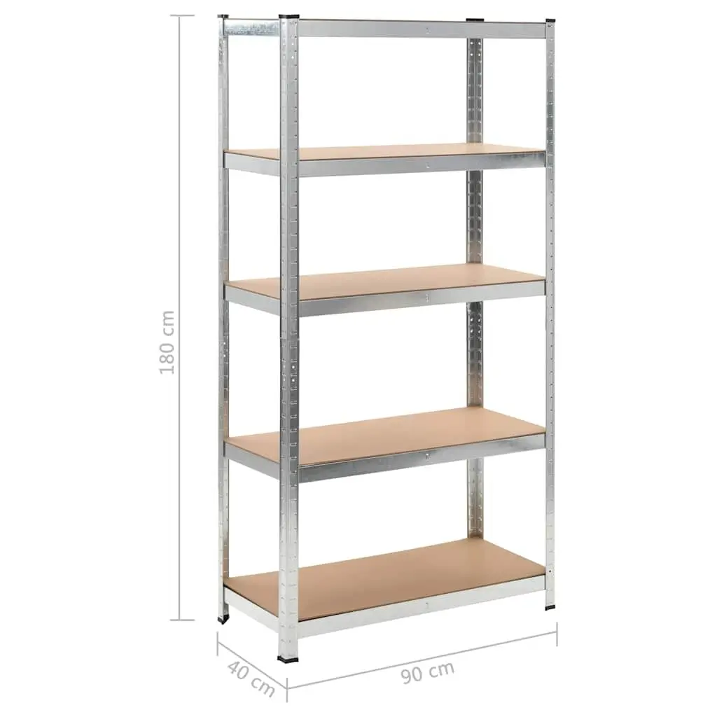 Industrial Storage Shelves 2 pcs Brown Shelving Unit Heavy Duty Rack Organiser