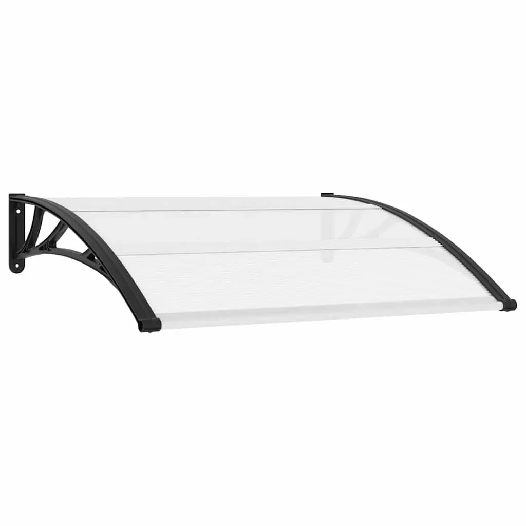 Door Canopy Awning for Doorway or Window Black Transparent 120x75cm