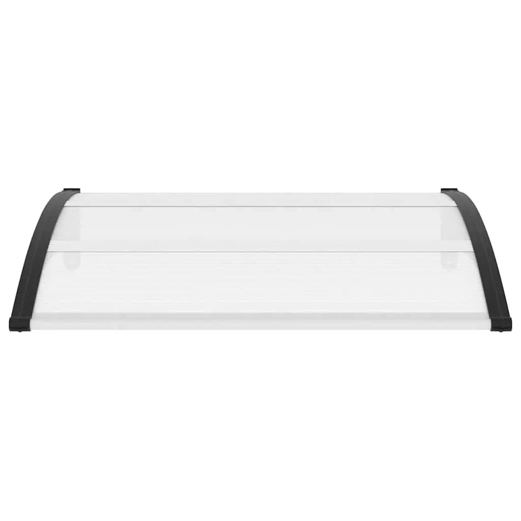 Door Canopy Awning for Doorway or Window Black Transparent 120x75cm