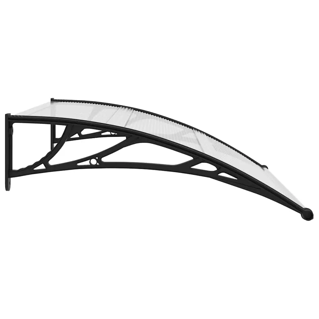 Door Canopy Awning for Doorway or Window Black Transparent 120x75cm