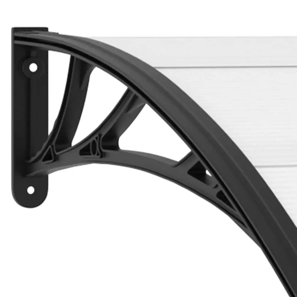 Door Canopy Awning for Doorway or Window Black Transparent 120x75cm