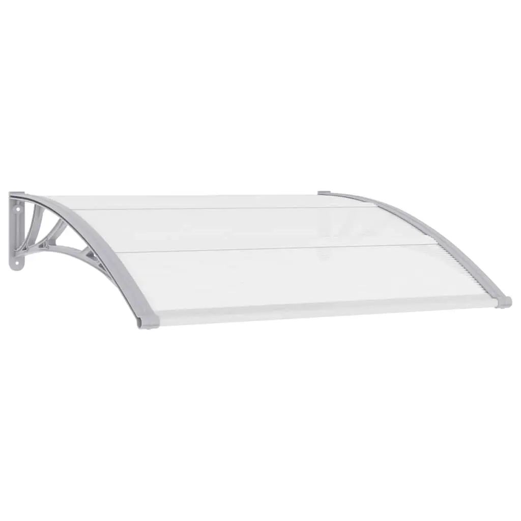 Outdoor Shelter Polycarbonate Shade for Door 120x75cm Grey Transparent