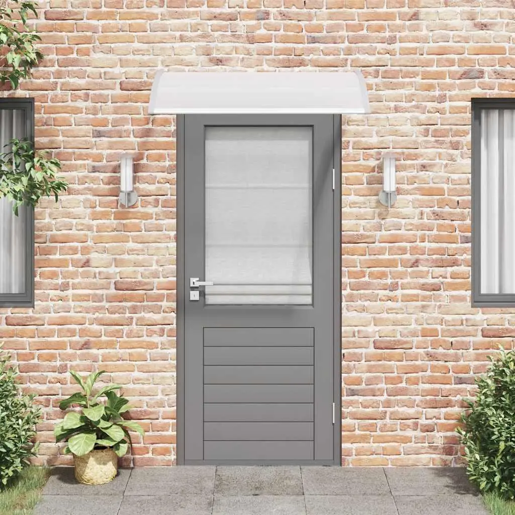 Outdoor Shelter Polycarbonate Shade for Door 120x75cm Grey Transparent