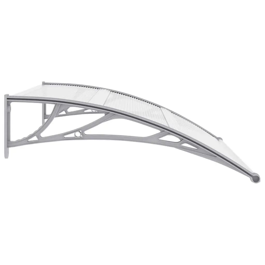 Outdoor Shelter Polycarbonate Shade for Door 120x75cm Grey Transparent