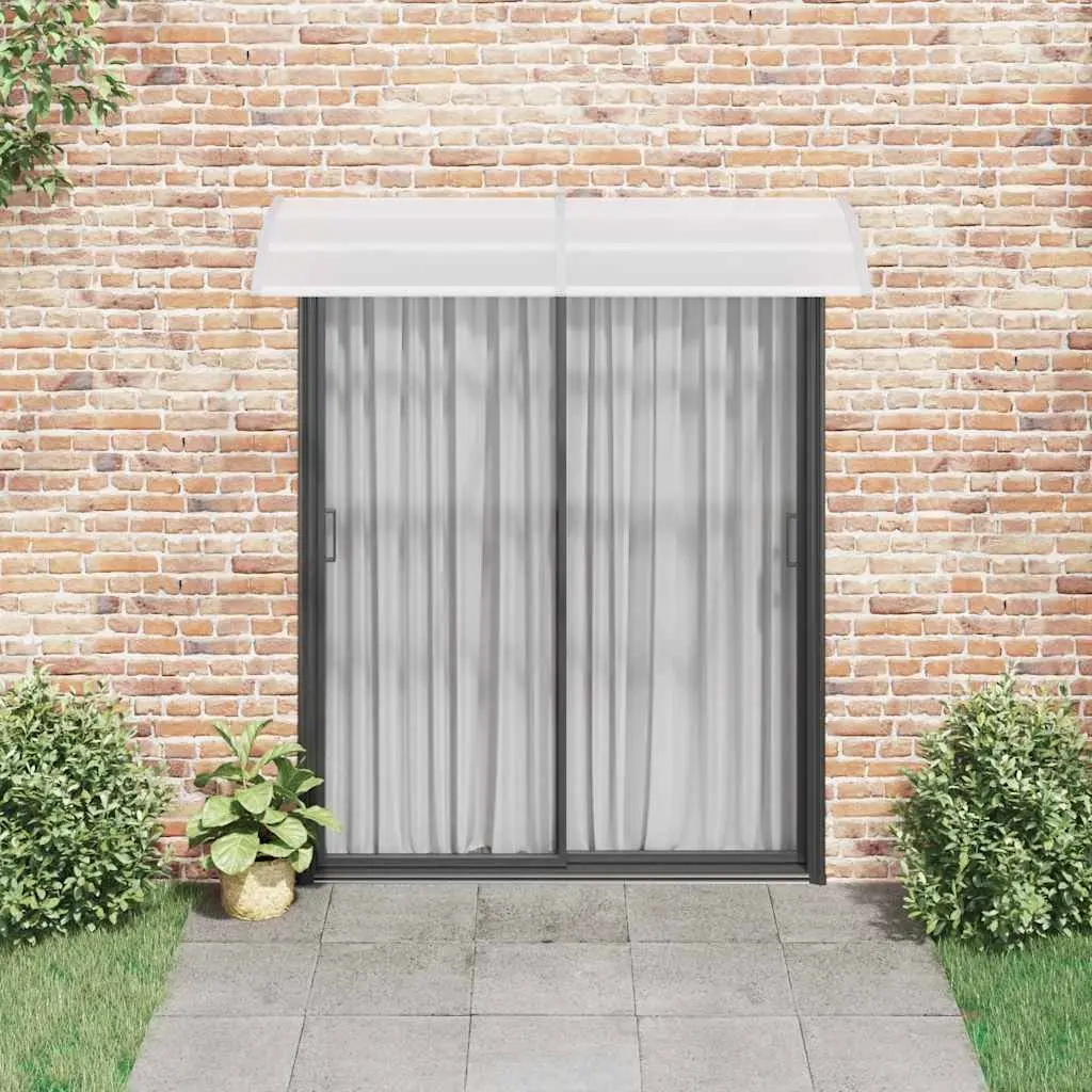 Door Canopy Awning Shelter for Doorway and Window Grey Transparent Polycarbonate 200x75cm