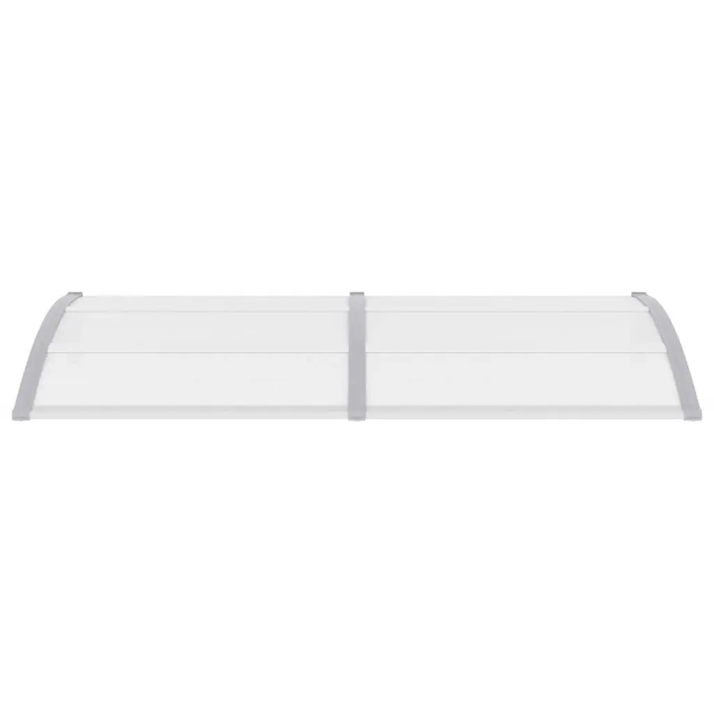 Door Canopy Awning Shelter for Doorway and Window Grey Transparent Polycarbonate 200x75cm