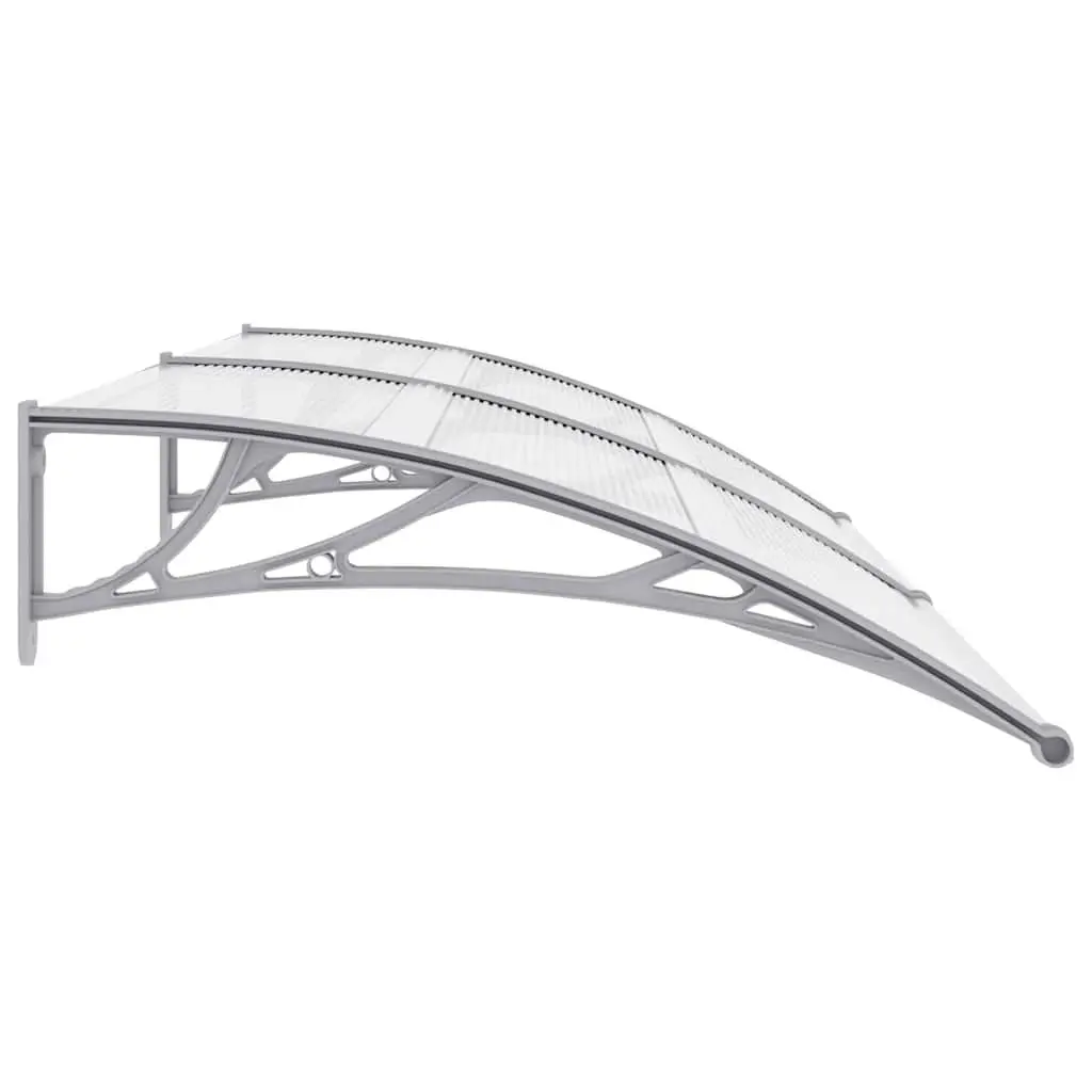 Door Canopy Awning Shelter for Doorway and Window Grey Transparent Polycarbonate 200x75cm