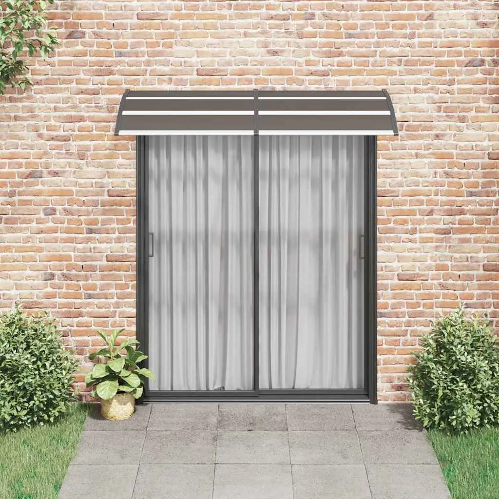 Black Polycarbonate Door Canopy 200x75 cm