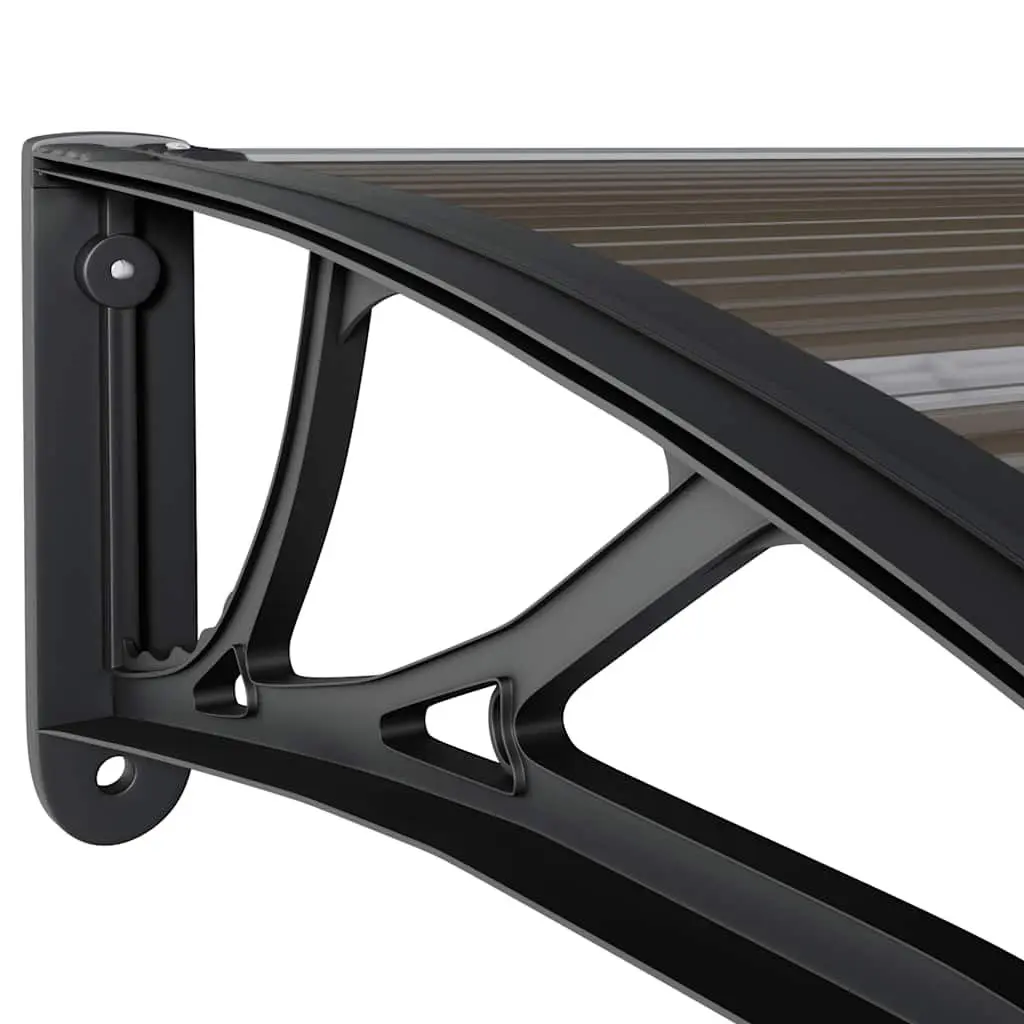 Black Polycarbonate Door Canopy 200x75 cm