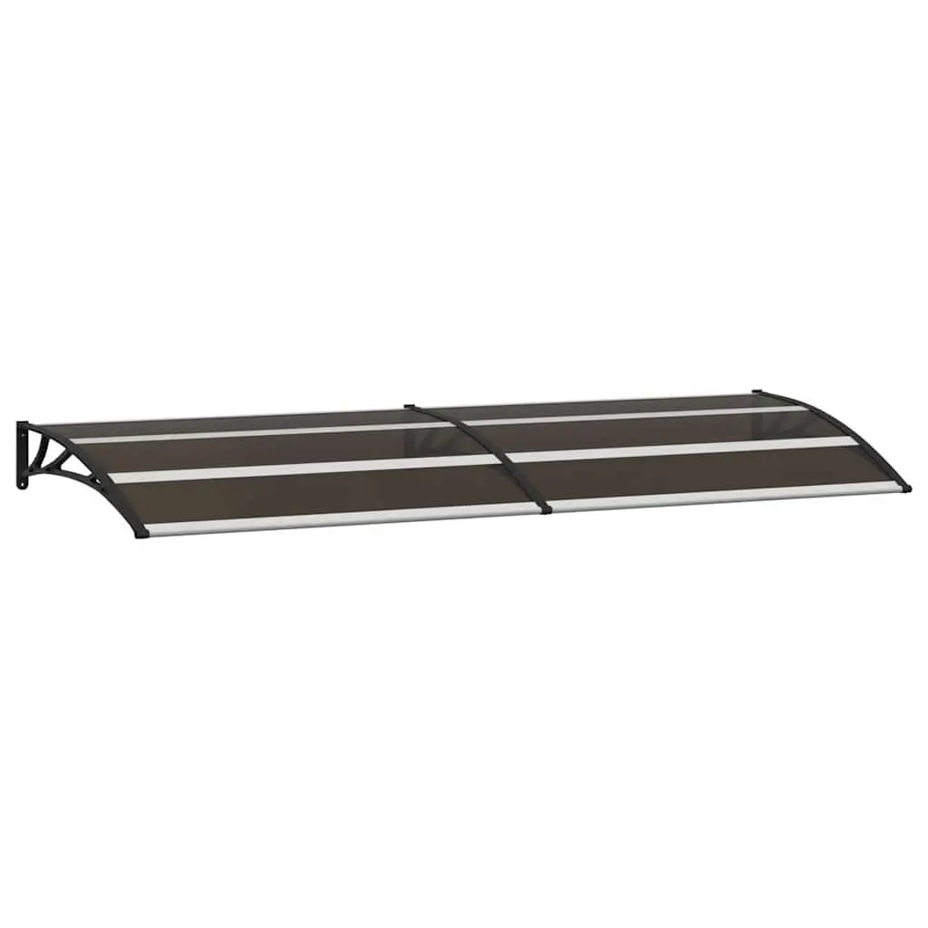 Door Canopy Black 240x75cm Polycarbonate Window Awning Outdoor Shelter Entrance