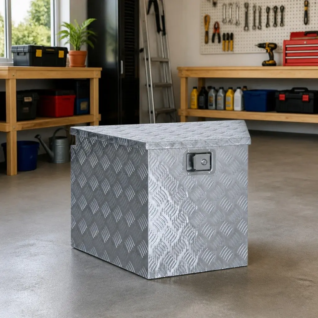 Aluminium Storage Box for Tools 737x410x460 mm Silver Compact Portable