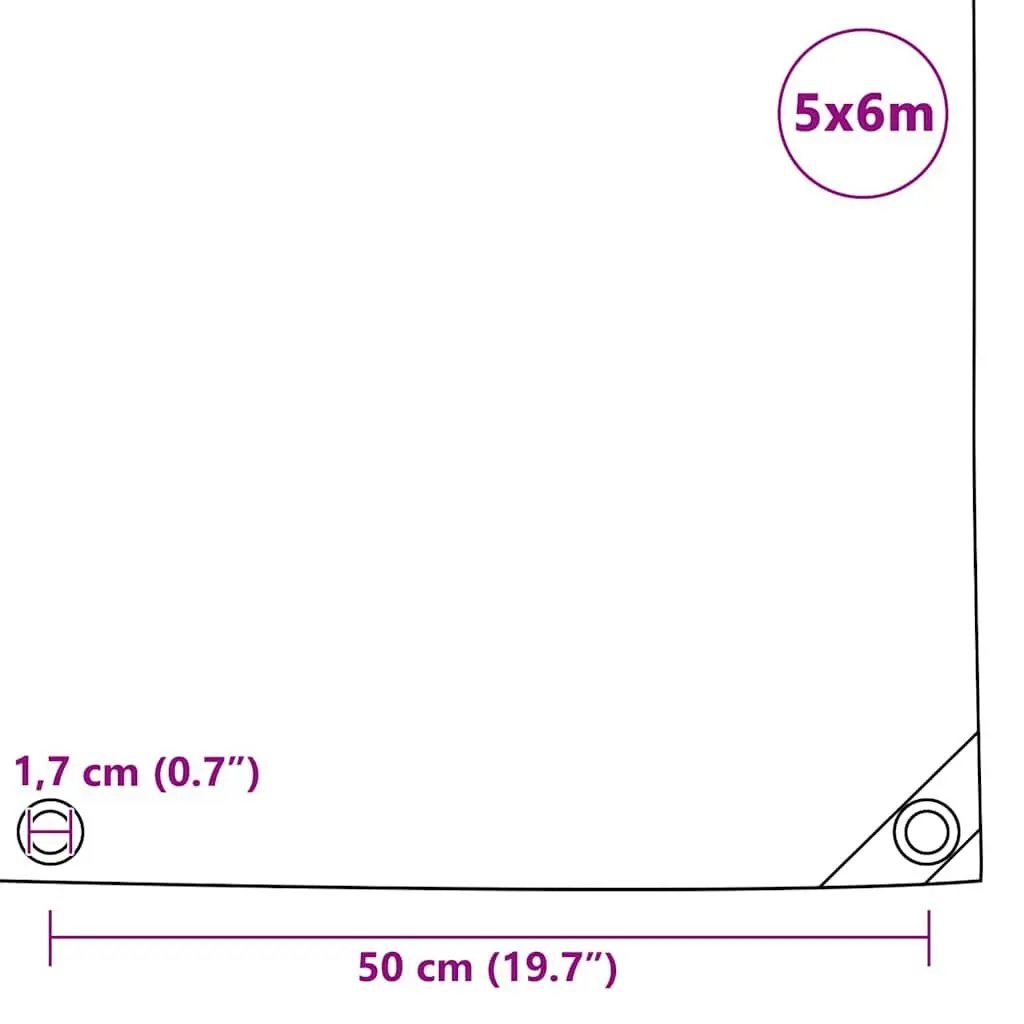 Heavy-Duty Tarpaulin for Garden 5x6 m Grey Waterproof Cover