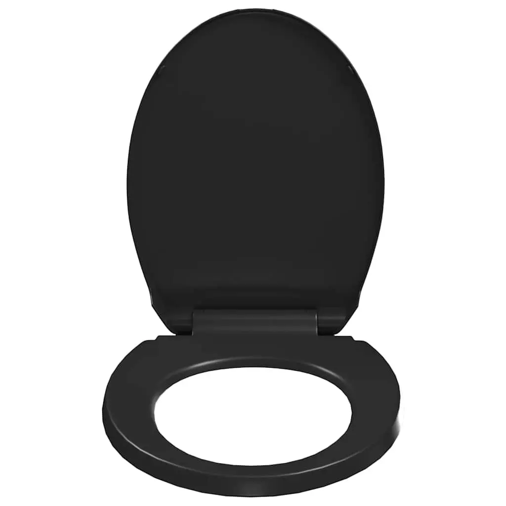 Toilet Seat Standard Bowl Black Soft Close Quick Release Bathroom Fixture