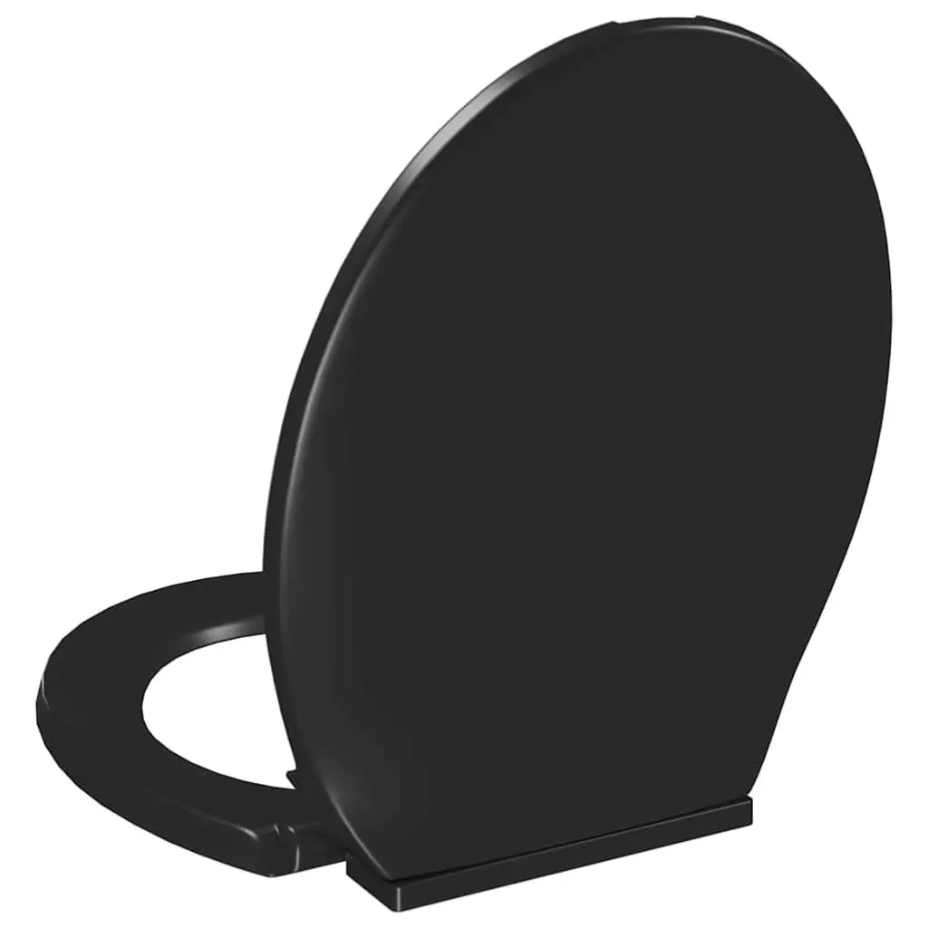 Toilet Seat Standard Bowl Black Soft Close Quick Release Bathroom Fixture